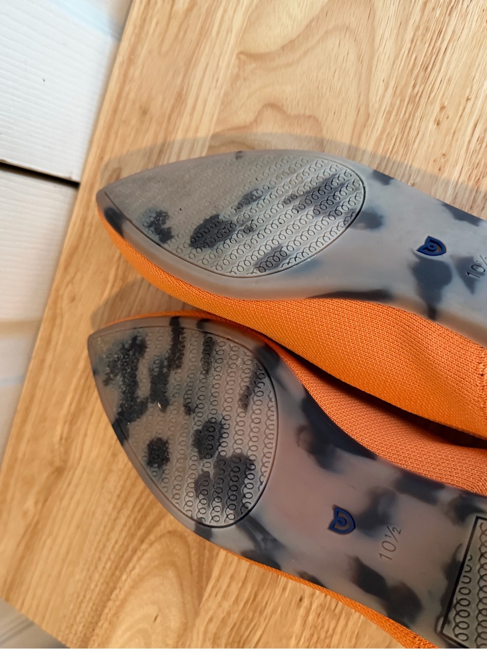 Rothy’s The Point Tangerine Washable Comfort Flat Size 10.5 - Picture 7 of 10